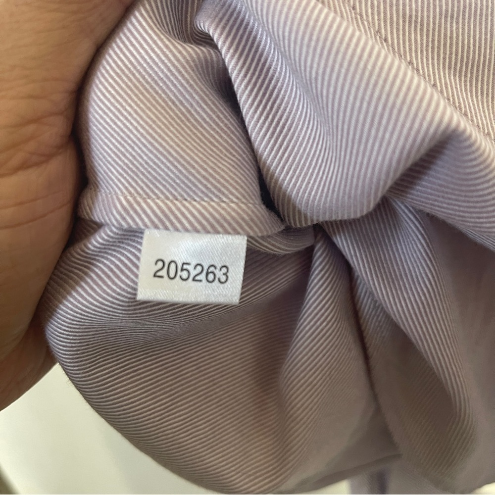 Ann Taylor Balletcore Lavender Pinstripes Wrap Top Long Sleeves Size 8 - Picture 9 of 11